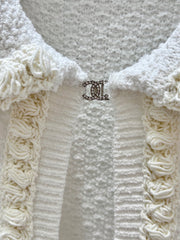 Lapel knitted cardigan
