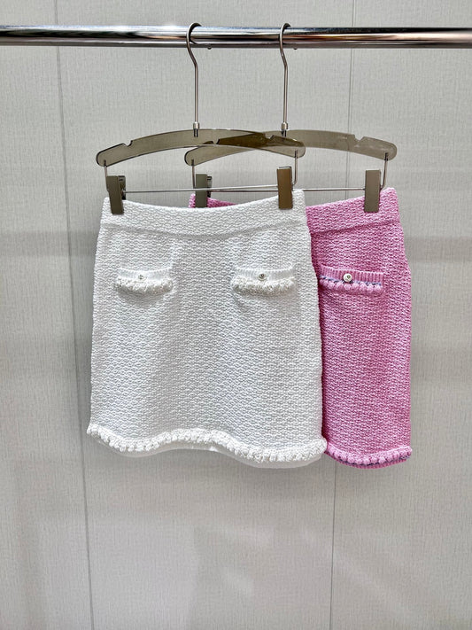 Lapel knitted skirt