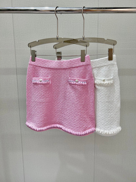 Lapel knitted skirt