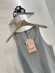 Lace knitted vest