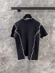Jacquard slim-fit knit top