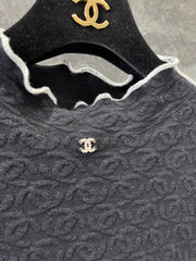 Jacquard slim-fit knit top