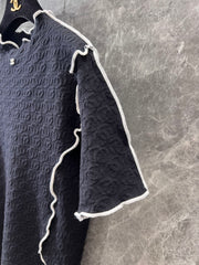 Jacquard slim-fit knit top