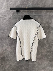 Jacquard slim-fit knit top