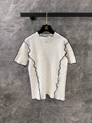 Jacquard slim-fit knit top