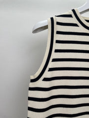 Striped embroidered vest