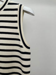 Striped embroidered vest