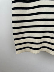 Striped embroidered vest