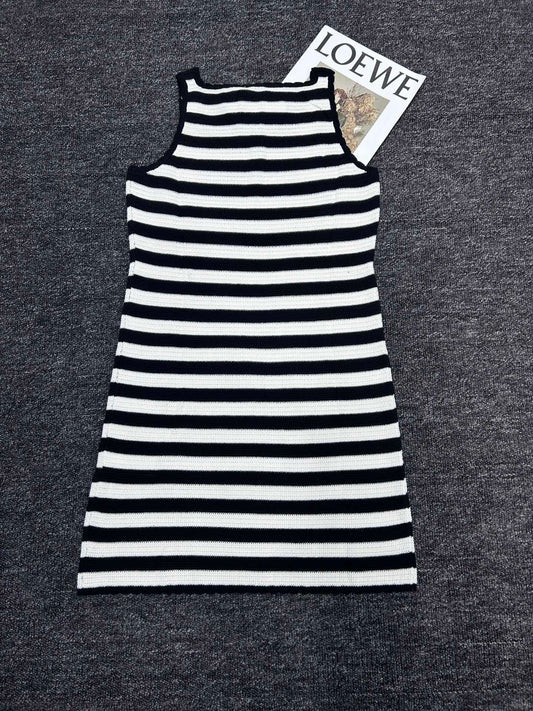 Striped ruffle dress