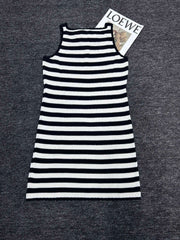 Striped ruffle dress