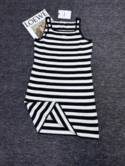 Striped ruffle dress