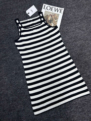 Striped ruffle dress