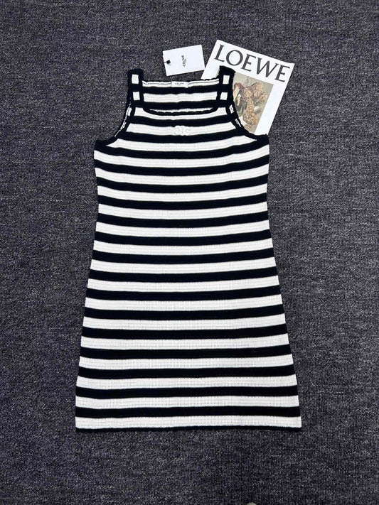 Striped ruffle dress