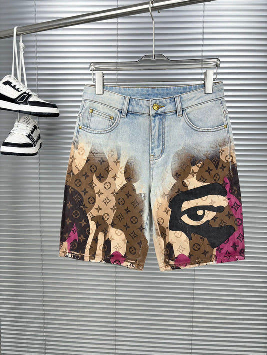 Printed lettering shorts