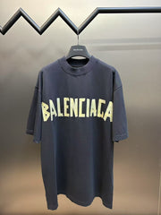 Printed letter fluorescent short sleeves