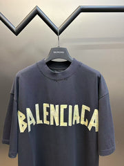 Printed letter fluorescent short sleeves