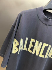 Printed letter fluorescent short sleeves