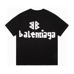 Silver tape print short sleeves