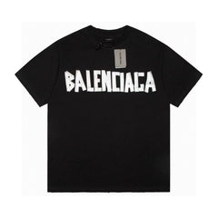 Silver tape print short sleeves
