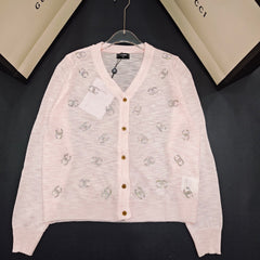 V-neck hot diamond knitted cardigan