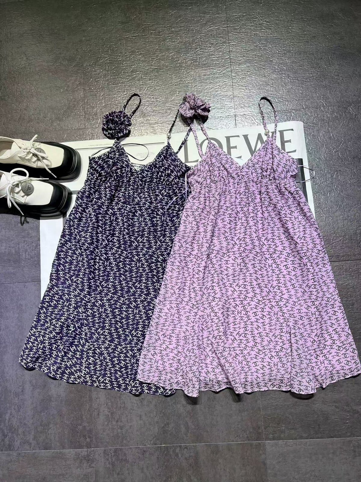 Holiday Flower Suspender Dress