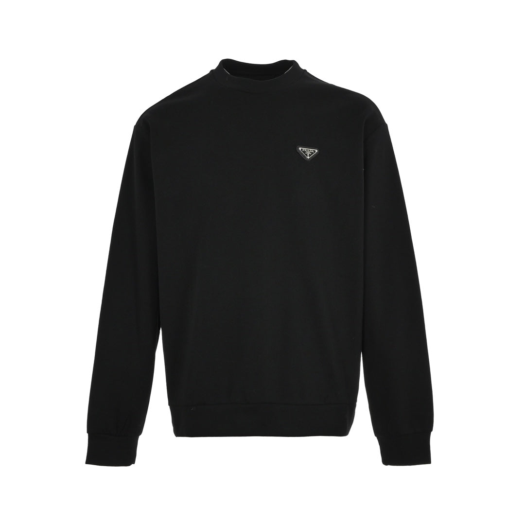 Triangle logo side paneled crew neck sweatshirt