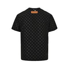 flocked checkerboard short sleeves