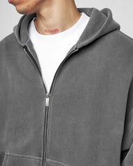 Stone Grey Basic Zip Hoodie