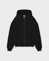 Black Basic Zip Hoodie