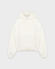 Heavy Cropped Off White Basic Hoodie