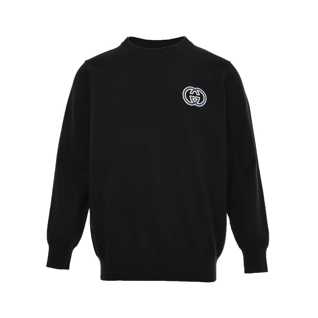 embroidered small logo knitted sweater