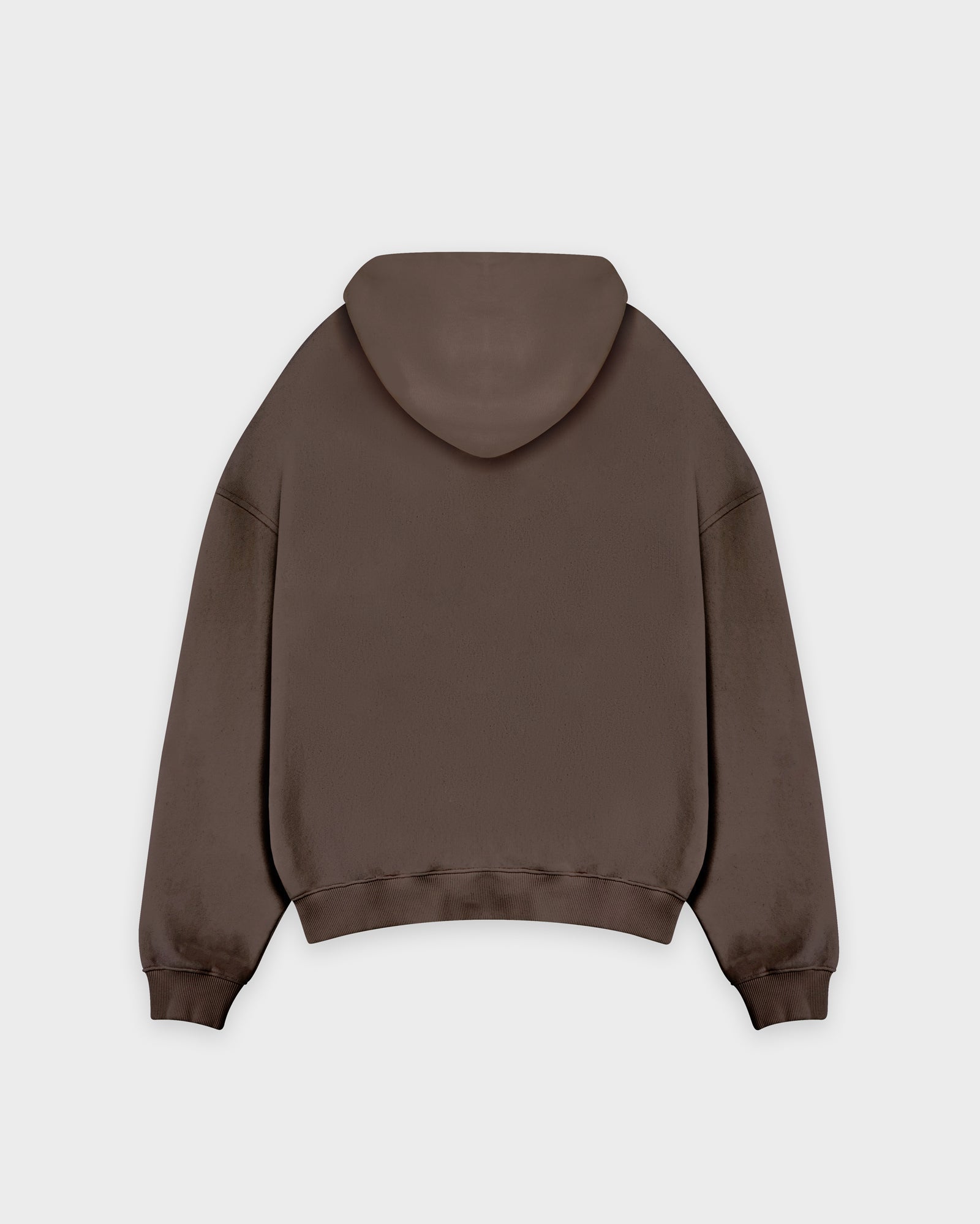 Heavy Chocolate Brown Basic Zip Hoodie