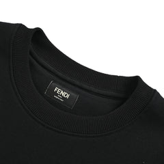 patch square label round neck sweatshirt