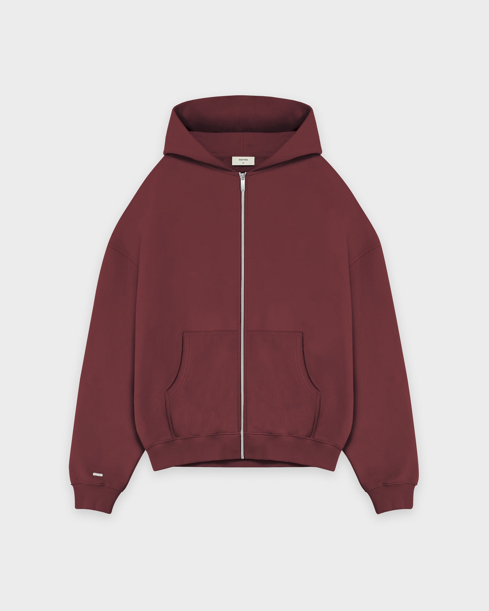 Heavy Ruby Red Basic Zip Hoodie