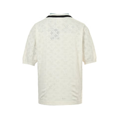 Hollow old pattern jacquard knitted Polo short sleeves