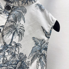 Ink painting pattern sleeveless dress