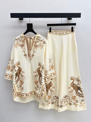 Hooded silhouette top and trousers set