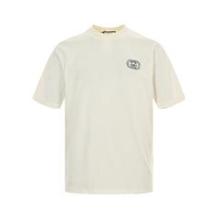 White ring double G embroidered short sleeves