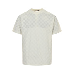 flocked checkerboard short sleeves