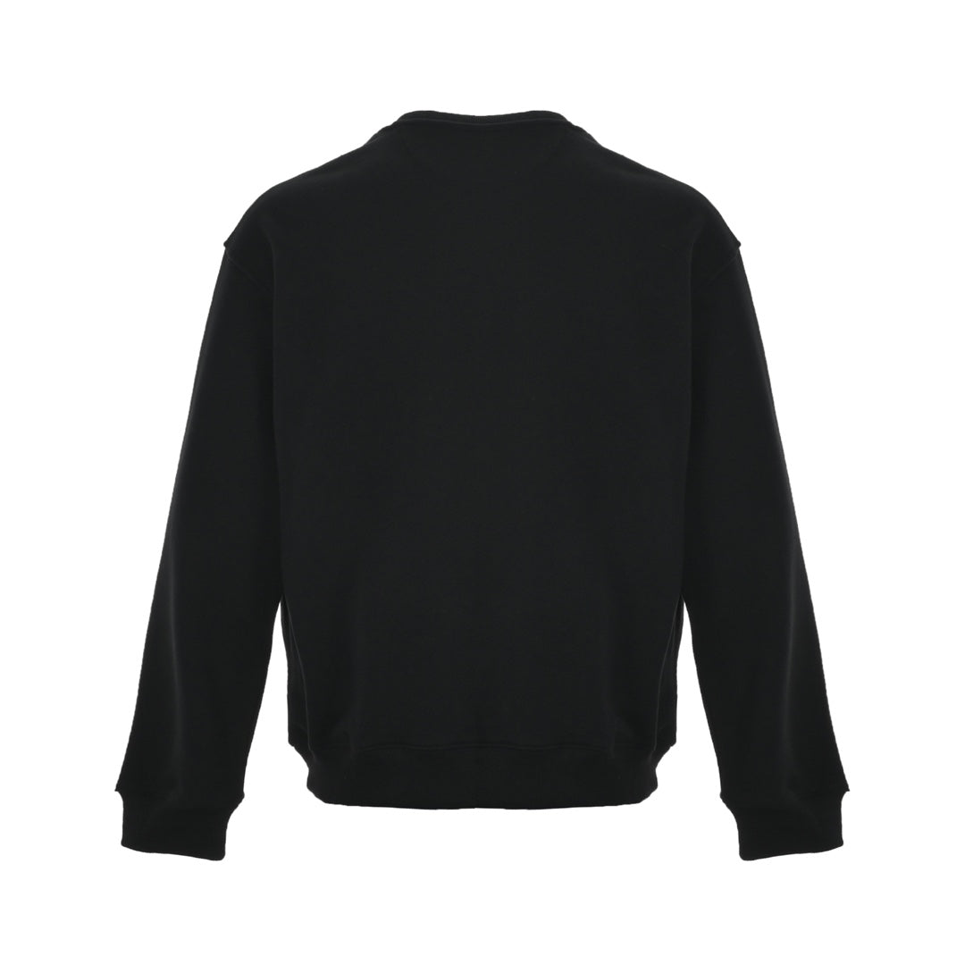 patch square label round neck sweatshirt