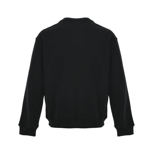 patch square label round neck sweatshirt
