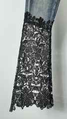 Lace panel jeans