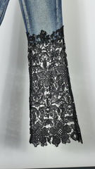 Lace panel jeans