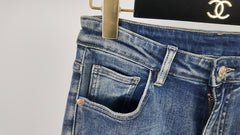 Lace panel jeans