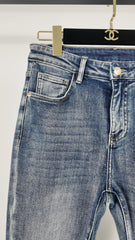 Lace panel jeans