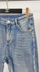 Lace panel jeans