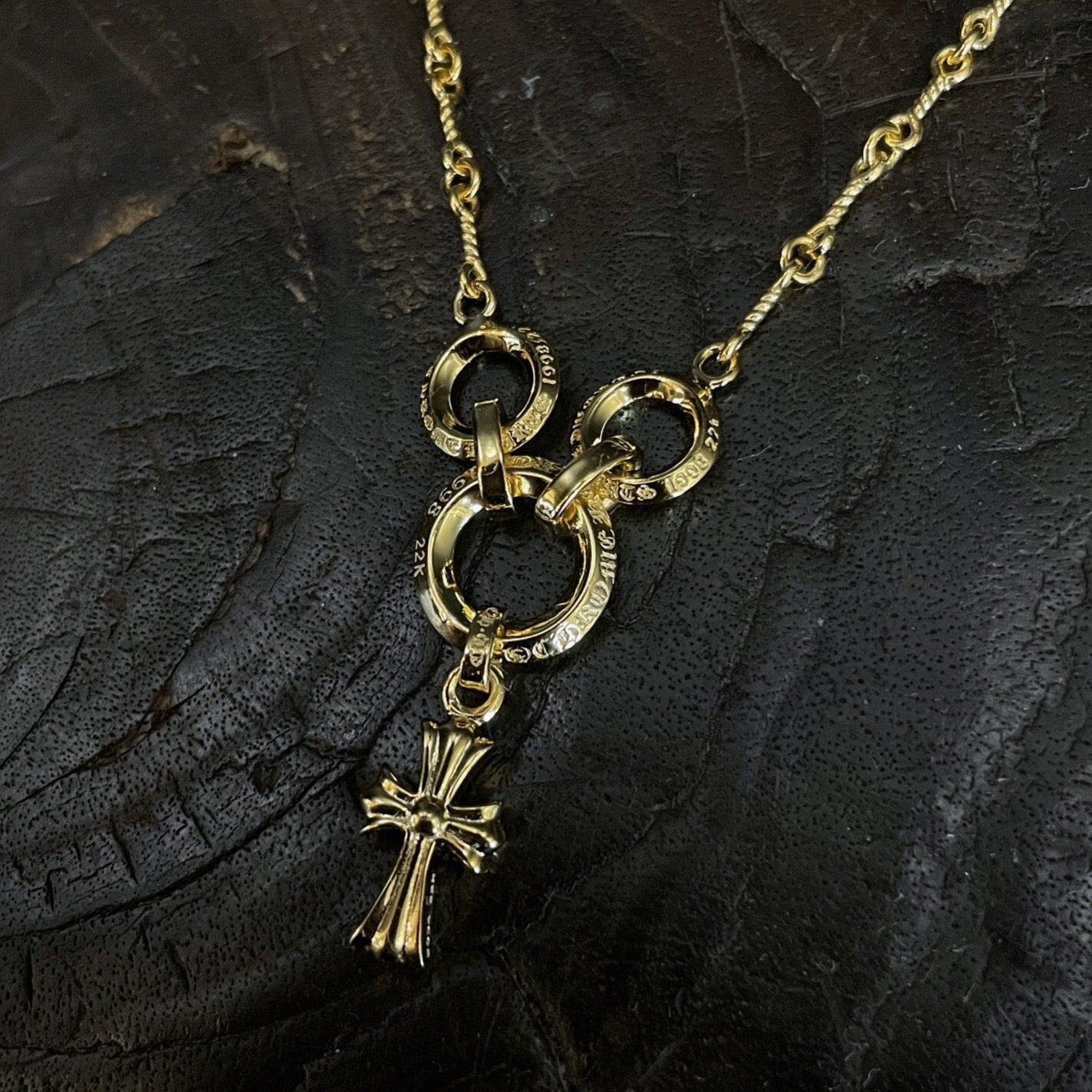 three-ring small cross necklace