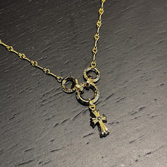 three-ring small cross necklace