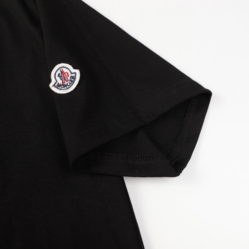 Short sleeves with jacquard thread collar and logo