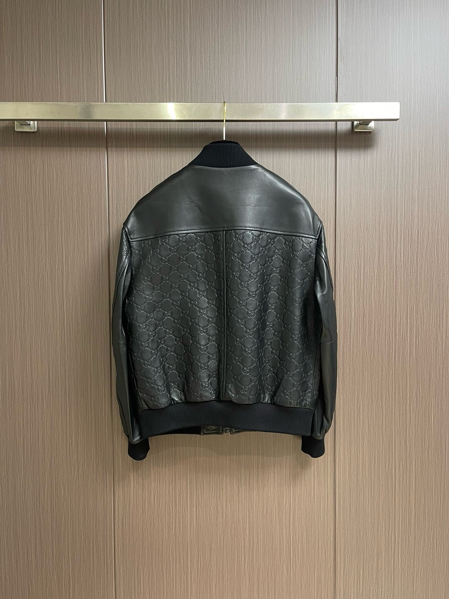 Embossed leather jacket